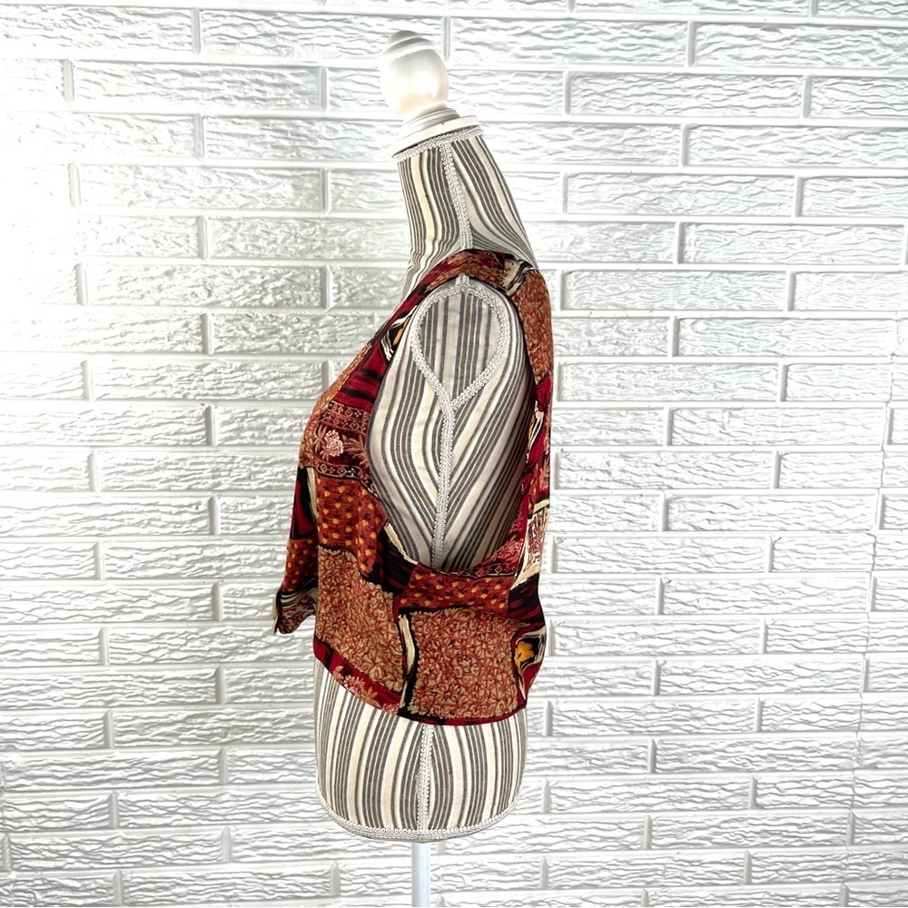 Vintage Jd Wright Patterned Patchwork Vest Size 1… - image 4